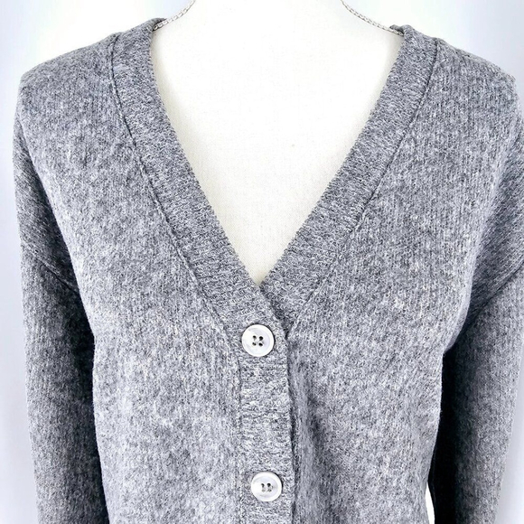 Vero Moda Curve Womens Grey V-Neck Button Front Long Sleeve Cardigan Size 2X NWT - Picture 3 of 15